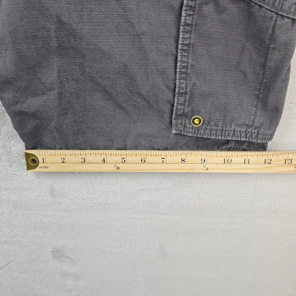 Carhartt Force Tappen Cargo Shorts Mens 38 (Fits 36x10) Gray Relaxed Fit 101168